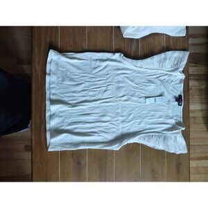 J Crew Women's Cream to White Tank Top with Ruffles